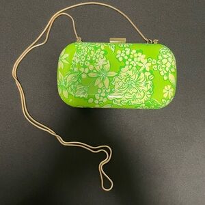Lilly Pulitzer Floral Green Hard Case Crossbody/Clutch